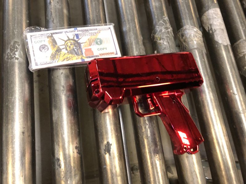 Photo 2 of Money  Shooter—Gusil Cash Cannon Bills Gun Make It Rain Toy Gun,Handheld Spary Cash Gun for Game Movies Party Supplies Red