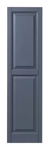 Photo 1 of 15 in. x 59 in. Raised Panel Polypropylene Shutters Pair in Blue
