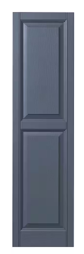 Photo 1 of 15 in. x 59 in. Raised Panel Polypropylene Shutters Pair in Blue