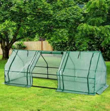 Photo 1 of 3 ft. W x 9 ft. L x 3 ft. H Portable Mini Greenhouse with 3 Large Zippered Doors Weather Protection & Durable Material
