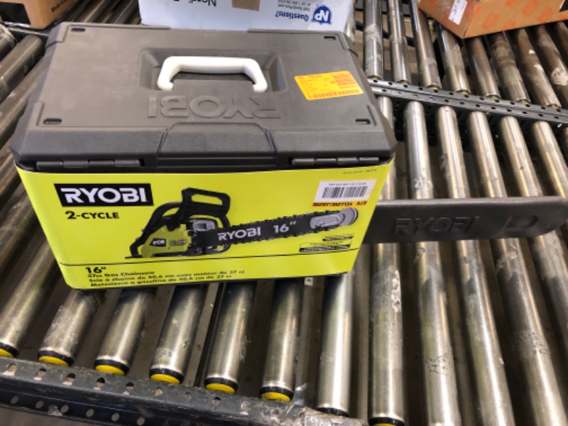 Photo 3 of RYOBI 16 in. 37cc 2-Cycle Gas Chainsaw with Heavy-Duty Case