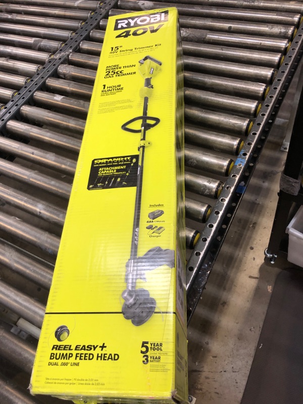 Photo 1 of 40V 15 in. Expand-It Cordless Battery Attachment Capable String Trimmer with 4.0 Ah Battery and Charger