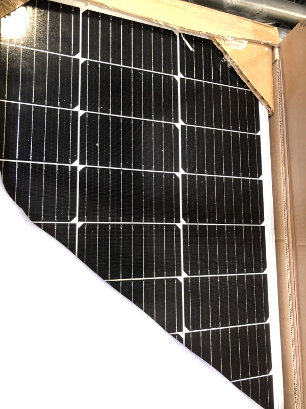 Photo 2 of BougeRV 100 Watts Solar Panel,9BB 23% High-Efficiency Half-Cut Mono Cells Monocrystalline Technology Work with 12 Volts Charger for RV Camping Home Boat Marine Off-Grid Black