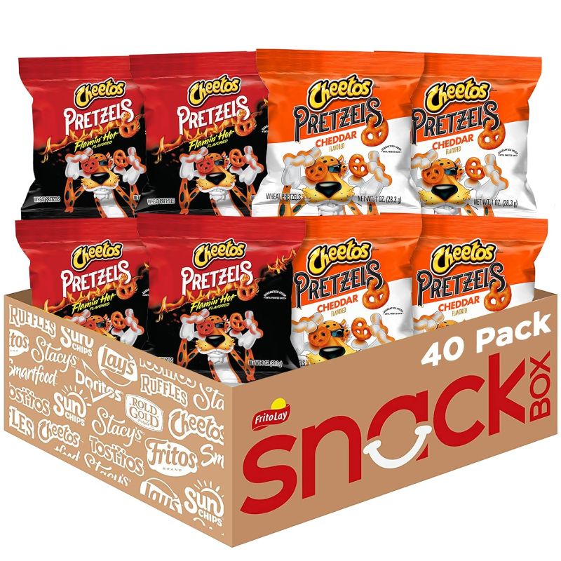 Photo 1 of Cheetos Pretzels, Flamin' Hot and Cheddar Variety Pack (Pack of 40)
