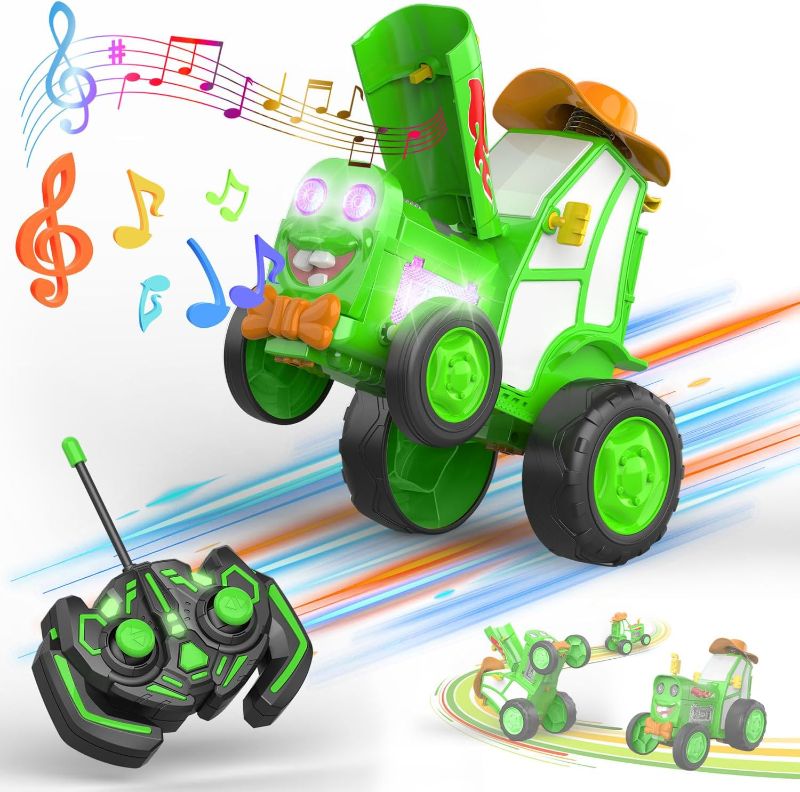 Photo 1 of Crazy Jumping Car Toys, Remote Control Car for Kids, Boy Toys Stunt Car with LED Light Music, Rechargeable RC Car, Birthday Easter Gifts for 3 4 5 6 7 8-12 Year Old Boys Girls Kids(Green)
