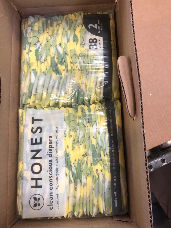 Photo 2 of The Honest Company Clean Conscious Diapers | Plant -Based, Sustainable | Spring '23 Limited Edition Prints | Club Box, Size 2 (12-18 lbs), 76 Count