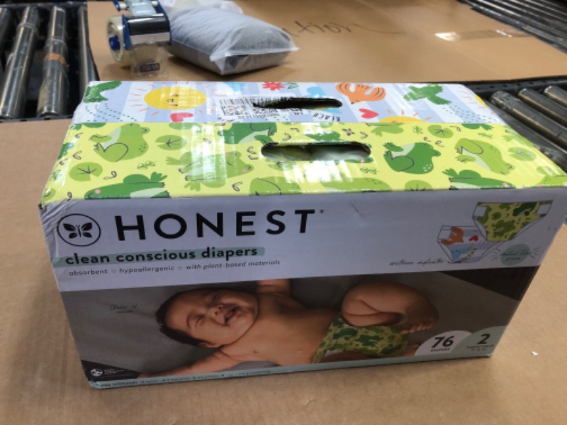 Photo 3 of The Honest Company Clean Conscious Diapers | Plant -Based, Sustainable | Spring '23 Limited Edition Prints | Club Box, Size 2 (12-18 lbs), 76 Count