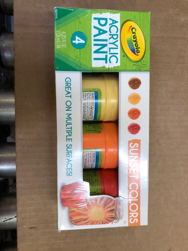 Photo 2 of Crayola Paint Set in Sunset Colors, Multi-Surface Craft Paints, Painting Supplies, 4 Count