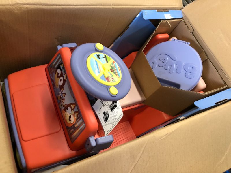 Photo 3 of Bluey 6V Ride On Car for Toddlers - Interactive Electric Car for Kids with Sound Effects & Music, Riding Toy for Boys & Girls, Includes 6V Rechargeable Battery & Charger