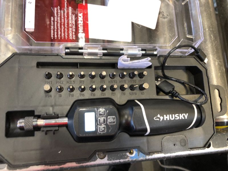 Photo 2 of Husky 8-40 in./lbs. 1/4 in. Drive Electronic Torque Screwdriver
