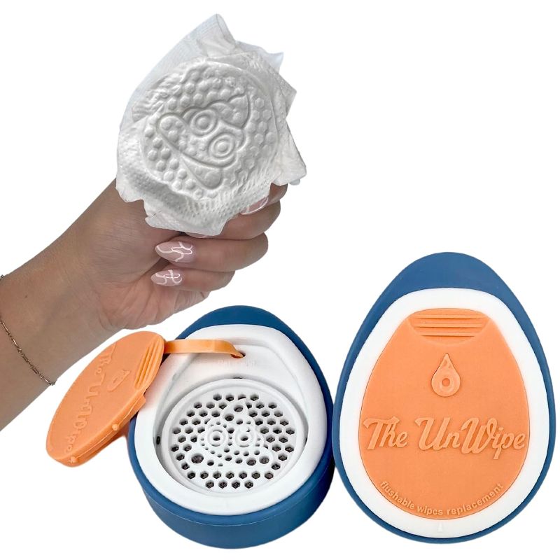 Photo 1 of – Textured, Portable, Septic-Safe Tush Cleaning Instead of Flushable or Baby Wipes, Blue
