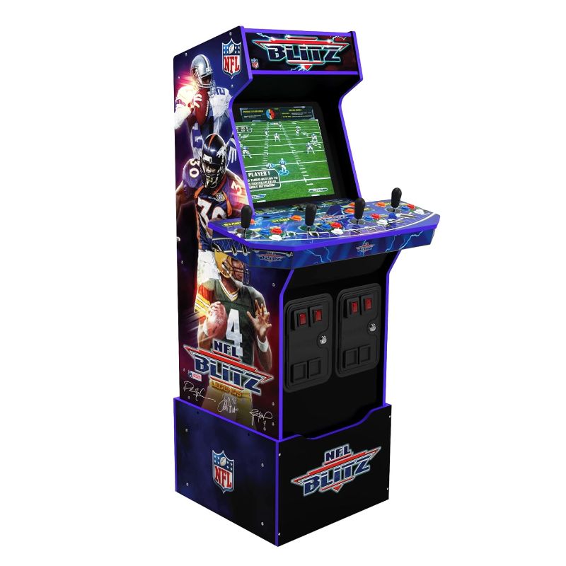 Photo 1 of Arcade1Up NFL Blitz Legends Arcade Machine - 4 Player, 5-foot tall full-size stand-up game for home with WiFi for online multiplayer, leaderboards, and a light-up marquee
