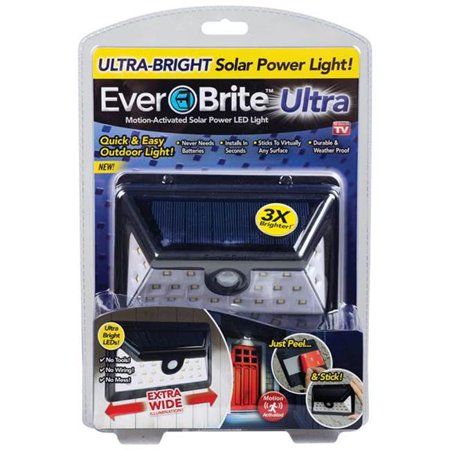 Photo 1 of Ever Brite 4.8-Watt Equivalent Black Motion Activated Outdoor Integrated LED Area Light with 24 White Solar Light
