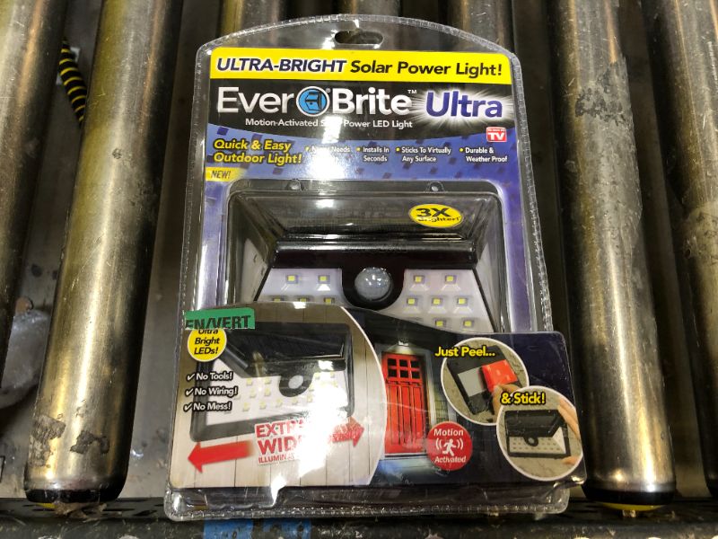 Photo 1 of Ever Brite 4.8-Watt Equivalent Black Motion Activated Outdoor Integrated LED Area Light with 24 White Solar Light

