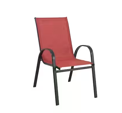 Photo 1 of Mix and Match Sling Stack Outdoor Dining Chair in Conley Chili
