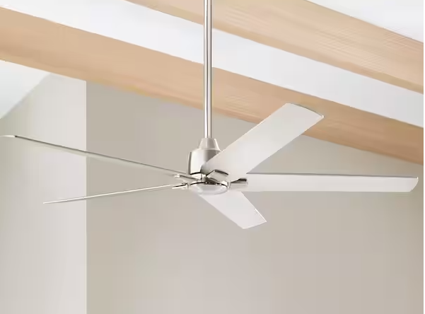 Photo 1 of Hampton Bay Bellmore 56 in. Indoor Brushed Nickel Ceiling Fan with DC Motor and Remote Control Included

