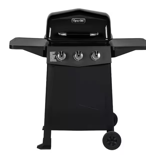 Photo 1 of 3-Burner Open Cart Propane Gas Grill in Black, LID WILL NOT CLOSE 
