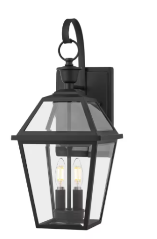 Photo 1 of Glenneyre 20.25 in. Matte Black French Quarter Gas Style Hardwired Outdoor Wall Lantern Sconce
