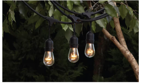 Photo 1 of Hampton Bay
12-Light 24 ft. Black Indoor/Outdoor Commercial Incandescent Edison String Light