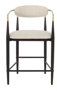 Photo 1 of Boise 37.25 in. Low Back Beige and Black Wood Counter Stool 