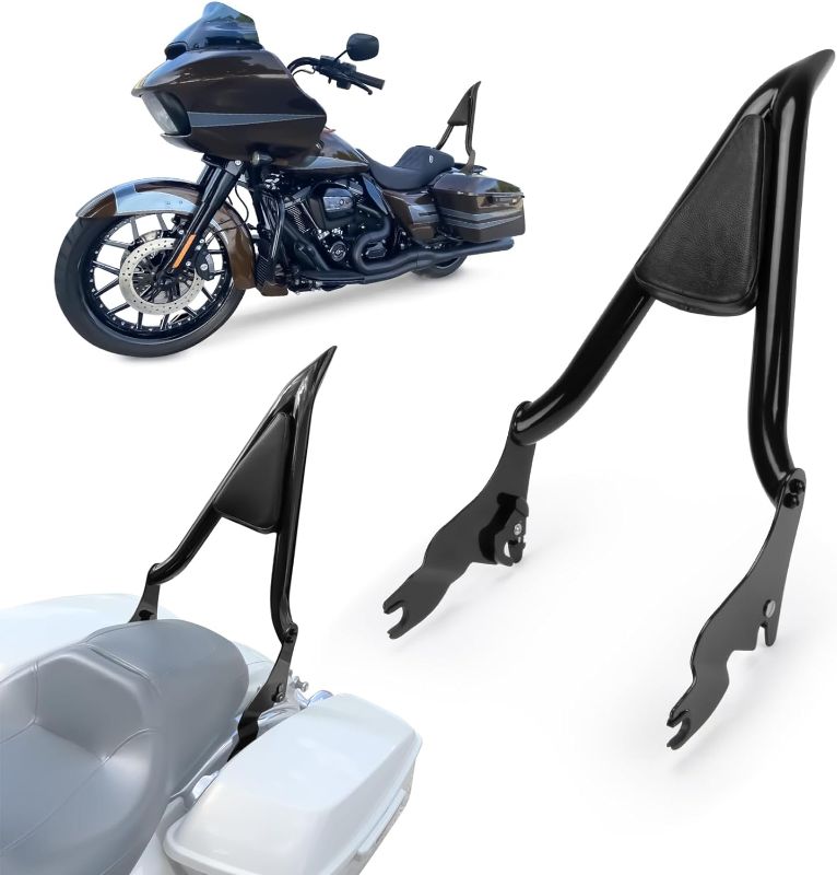 Photo 1 of 22" Height Sissy Bar, PSLER Detachable Passenger Backrest Rear Pad for Touring Street Glide Road Glide Electra Glide Road King FLHR FLHX FLHT FLTR 2009-2024
