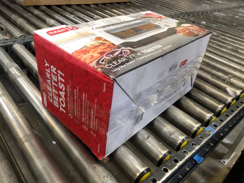 Photo 1 of DASH Clear View Toaster: Extra Wide Slot Toaster with See Through Window - Defrost, Reheat + Auto Shut Off Feature for Bagels, Specialty Breads & other Baked Goods - White White Toaster