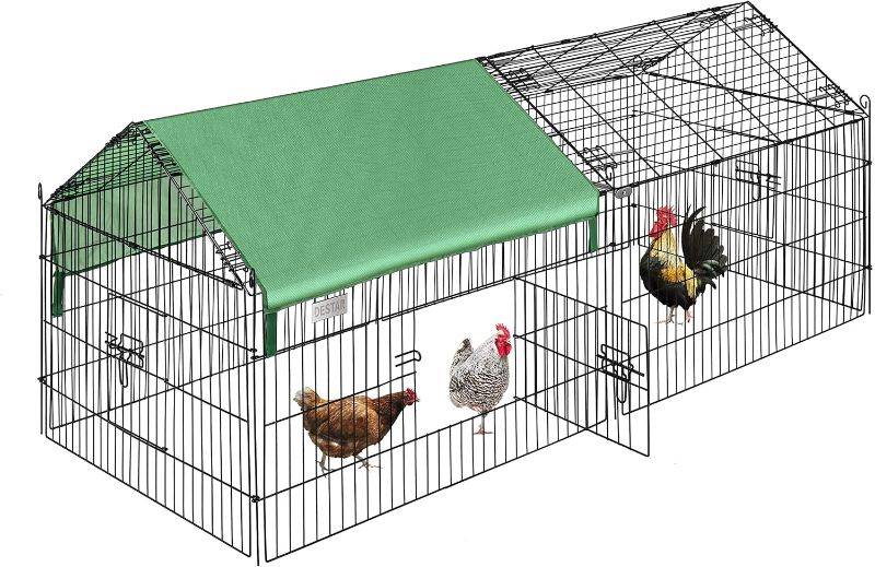 Photo 1 of DEStar 71” x 30” Foldable Outdoor Backyard Metal Coop Chicken Cage Enclosure Duck Rabbit Cat Crate Playpen Exercise Pen with Weather Proof Cover
