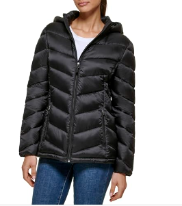 Photo 1 of Calvin Klein Women's Light-Weight Hooded Puffer Jacket-, Small
