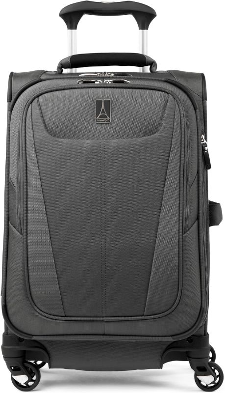 Photo 1 of Travelpro Maxlite 5 Softside Expandable Carry on Luggage with 4 Spinner Wheels, Lightweight Suitcase, Men and Women, Shadow Grey, Compact Carry on 20-Inch
