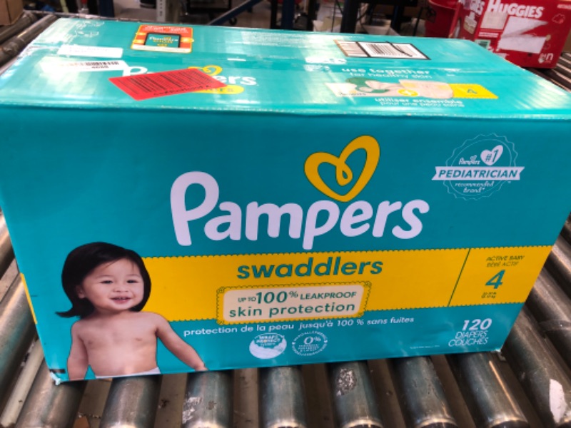 Photo 2 of Pampers Swaddlers Active Baby Diaper Size 4 120 Count Size 4, 120 Count (Pack of 1)