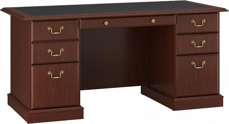 Photo 1 of *BOX 1 OF 2, FOR PARTS ONLY* Bush Furniture Saratoga Executive Desk with Drawers, Harvest Cherry
