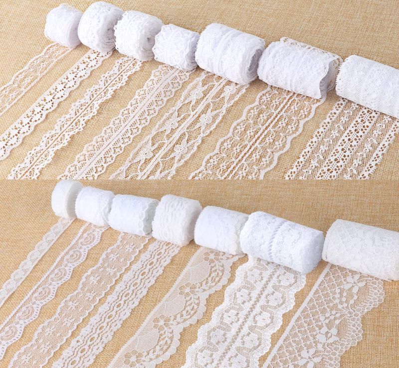 Photo 1 of white lace ribbon 14 rolls lace trims