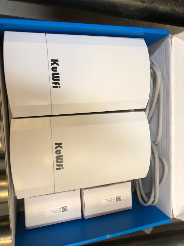 Photo 2 of KuWFi 2-Pack 300Mbps Wireless Bridge, Outdoor CPE WiFi Kit Point to Point Wireless Access Point 2.4G Internet Bridge 1KM Transmission Distance Solution for PTP/PTMP(Pre-Program)
