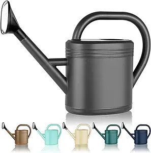 Photo 1 of Watering Can for Indoor Plants, Garden Watering Cans for Outdoor Plant House Flower, Modern Plant Watering Can Large Long Spout with Sprinkler Head 1 Gallon  BLACK
