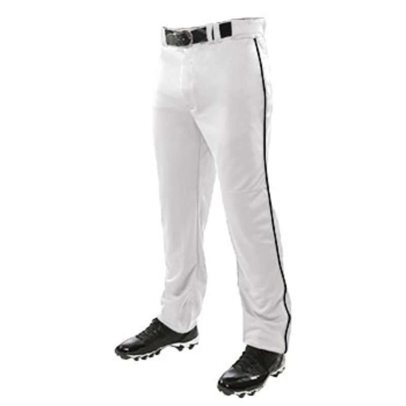Photo 1 of Champro Sports Triple Crown Open-Bottom Baseball Pants with Braid Youth X-Large White with Black Braid
