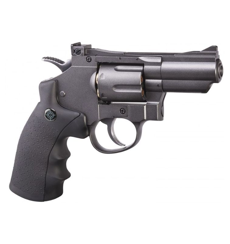 Photo 1 of SNR357 : SNR357 (Black/ Grey) CO2 Powered Dual Ammo Full Metal Snub Nose Air Revolver
