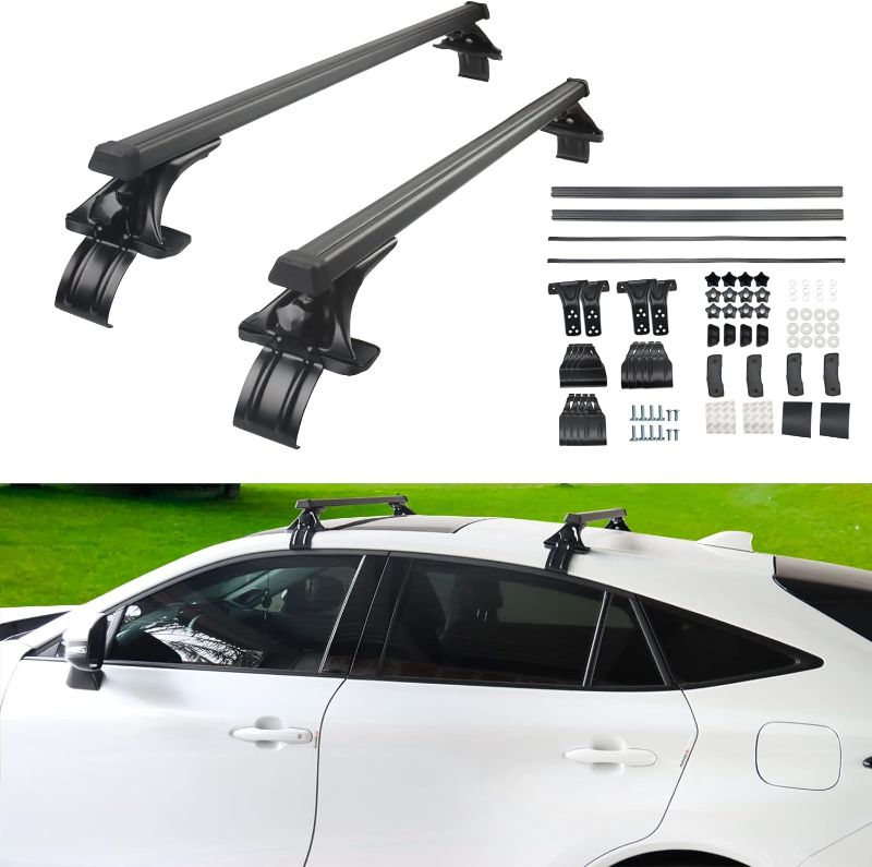 Photo 1 of Universal Roof Rack Cross Bars Aluminum Roof Rail Crossbars Luggage Rack Cargo Racks with 3 Pair of Mounting Clamps Fit for Most Car Vehicle SUV
