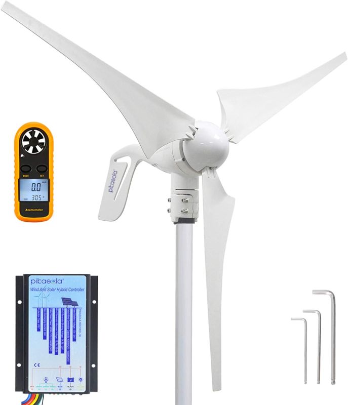 Photo 1 of PIKASOLA Wind Turbine Generator 12V 400W with a 30A Hybrid Charge Controller. As Solar and Wind Charge Controller which can Add Max 500W Solar Panel for 12V Battery.