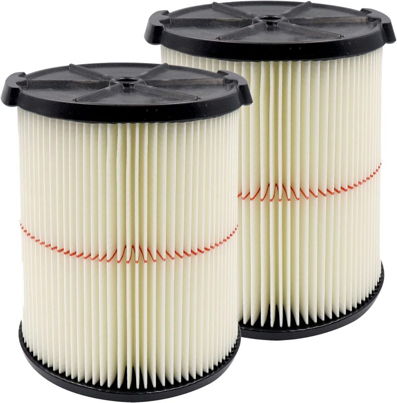 Photo 1 of Replacement Cartridge Filter for Craftsman 9-38754 Red Stripe General Purpose for 5 to 20 Gallon Shop Vacuums CMXZVBE38754?2 Pack

