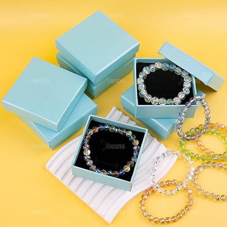 Photo 1 of AUEAR, 6 Pcs Jewelry Box Gift Cardboard Jewelry Boxes with Lids Packaging for Earring Bracelet Necklace Watches