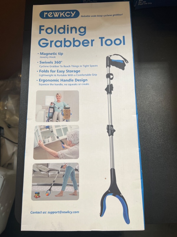 Photo 2 of REWKCY 48" Foldable Long Grabber Reacher Tool, Grabber Reacher with 360°Rotating Jaw +Magnets, Lightweight Trash Grabber Tool, Grabbers for Elderly Grab It Reaching Tool Heavy Duty