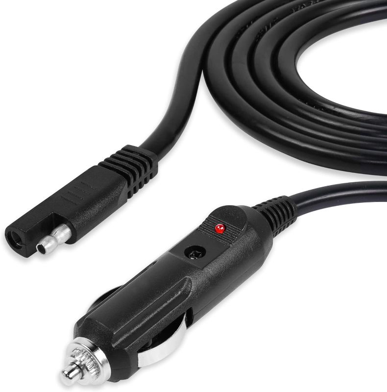 Photo 1 of PNGKNYOCN SAE to Cigarette Lighter Cable, 12v Cigarette Lighter Plug to SAE Quick Release Extension Power Cord with 10A Fuse and LED Light(1.5M)