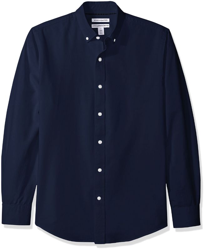 Photo 1 of Amazon Essentials Men's Slim-Fit Long-Sleeve Oxford Shirt    XXL   Navy