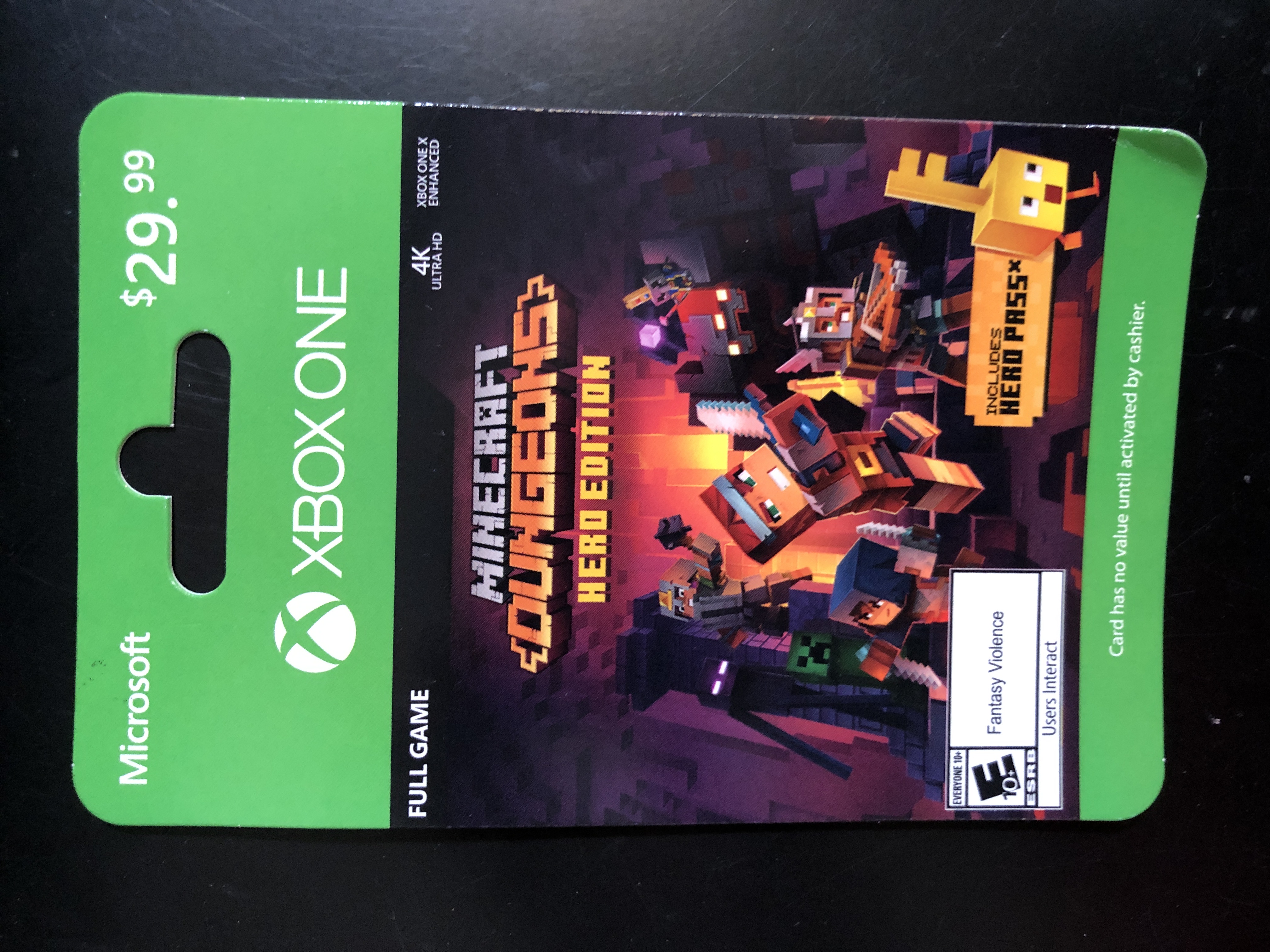 Photo 2 of Microsoft XBOX ONE CARD MINDCRAFT DUNGEONS NERD EDITION - NO VALUE on CARD
