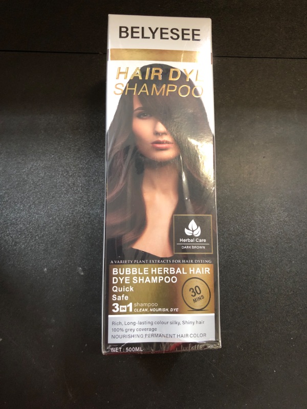 Photo 2 of Hair Dye Shampoo for Gray Hair Coverage,Hair Color Shampoo for Men/Women,Permanent Champu Con Tinte Para Canas,Tinte Negro Para El Cabello500ml/Ammonia-Free/Natural Herbal Ingredients?dark brown?