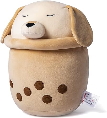 Photo 1 of Niuniu Daddy Boba Plushies with dog face-13.7inches Large Brown Cream Bubble Tea Stuffed Animals for Boys -Soft Kawaii Milk Tea Cup Plush Toy Pillow for Kids-Machine Washable