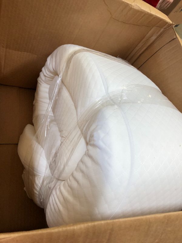 Photo 2 of HomeMate King 76''Foldable Bed Wedge Pillow for Headboard - Upgraded Gap Filler Between Mattress and Noodle Foam Stopper Fill Gap,White