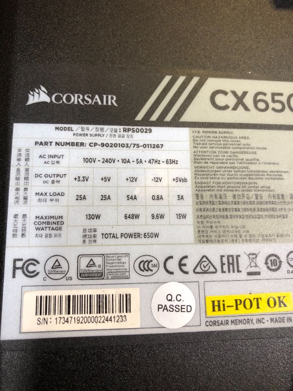 Photo 2 of Corsair RM850e 850 Watt 80 Plus Gold ATX Fully Modular Power Supply - ATX 3.0 Compatible
4.7(48)
