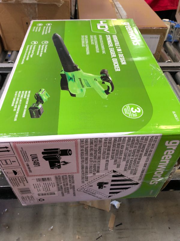 Photo 4 of Greenworks 40V Brushless Blower / Vacuum (505CFM / 230MPH), 5.0Ah Battery and Charger Included Blower / Vac (5.0Ah) Gen 2