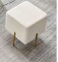 Photo 1 of Modern Round Velvet Footstool,Luxurious Plush Sofa Footrest,Soft Upholstered Ottoman,Small Entryway Shoe Stool for Living Room Bedroom Vanity Stool-Square Beige 42x42x40cm(17x17x16inch)
